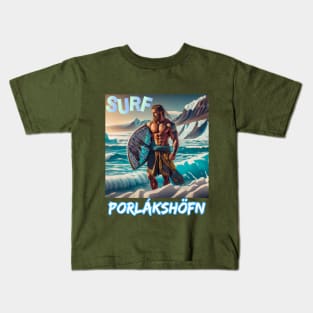 Surfing T-Shirt Icelandic T-Shirt Arctic Viking Surfers of Porlakshofn Kids T-Shirt